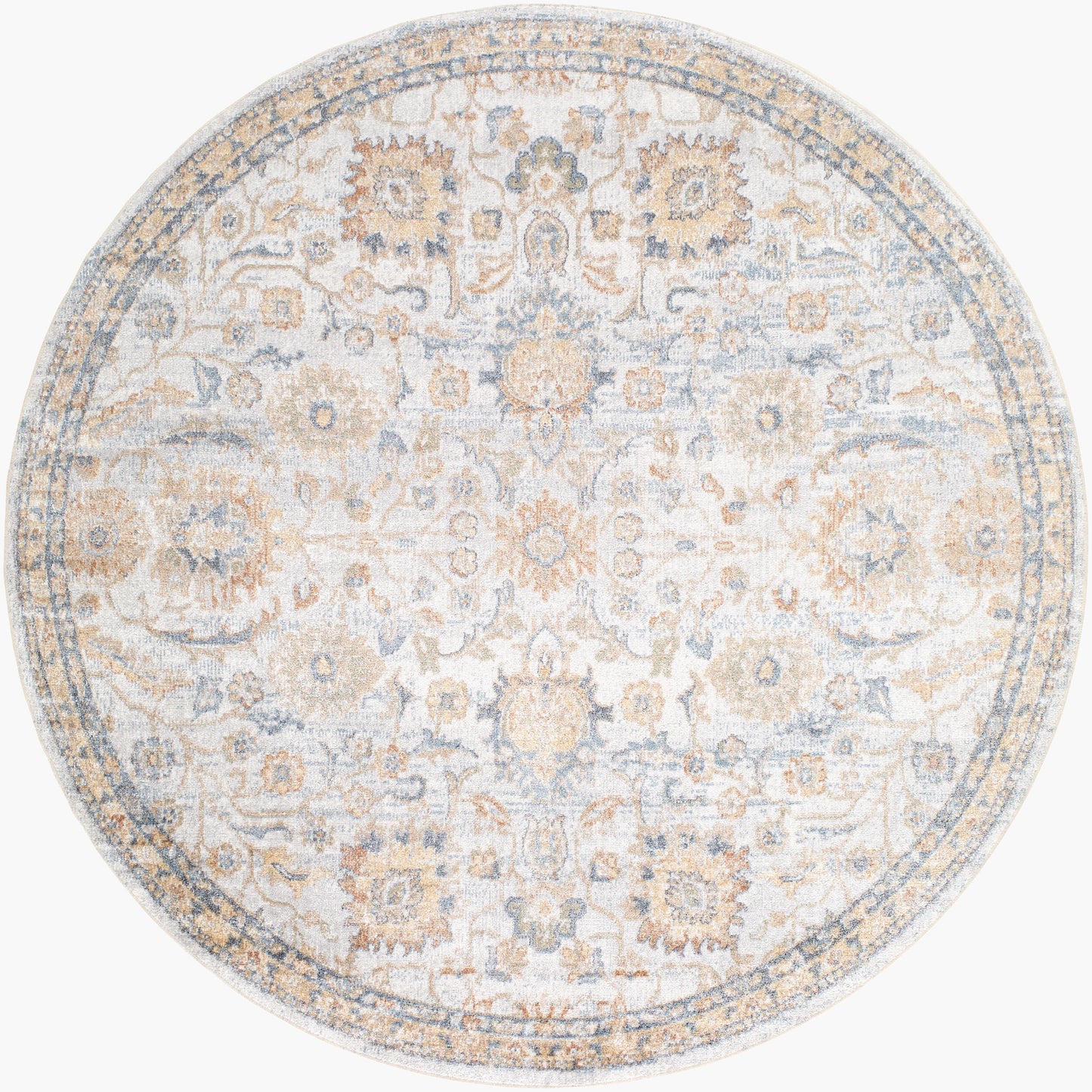 Lillian LLL-2327 6ft Round Machine Woven Washable Area Rug