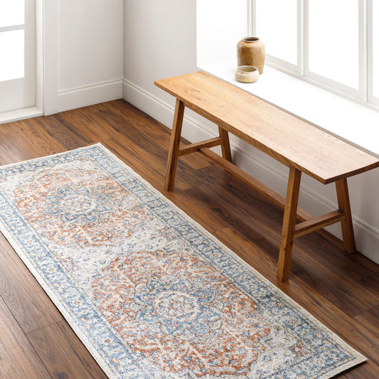 Lillian LLL-2332 7ft Runner Machine Woven Washable Runner Rug