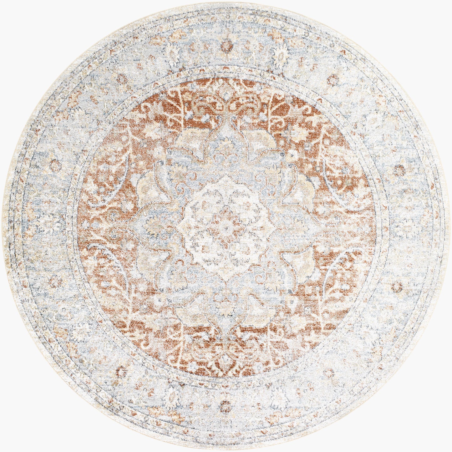 Lillian LLL-2333 6ft Round Machine Woven Washable Area Rug