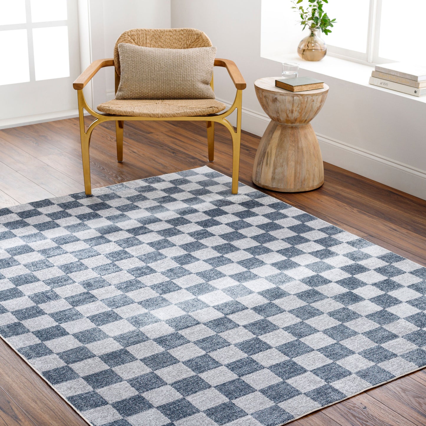 Lillian LLL-2339 6ft Round Machine Woven Washable Area Rug