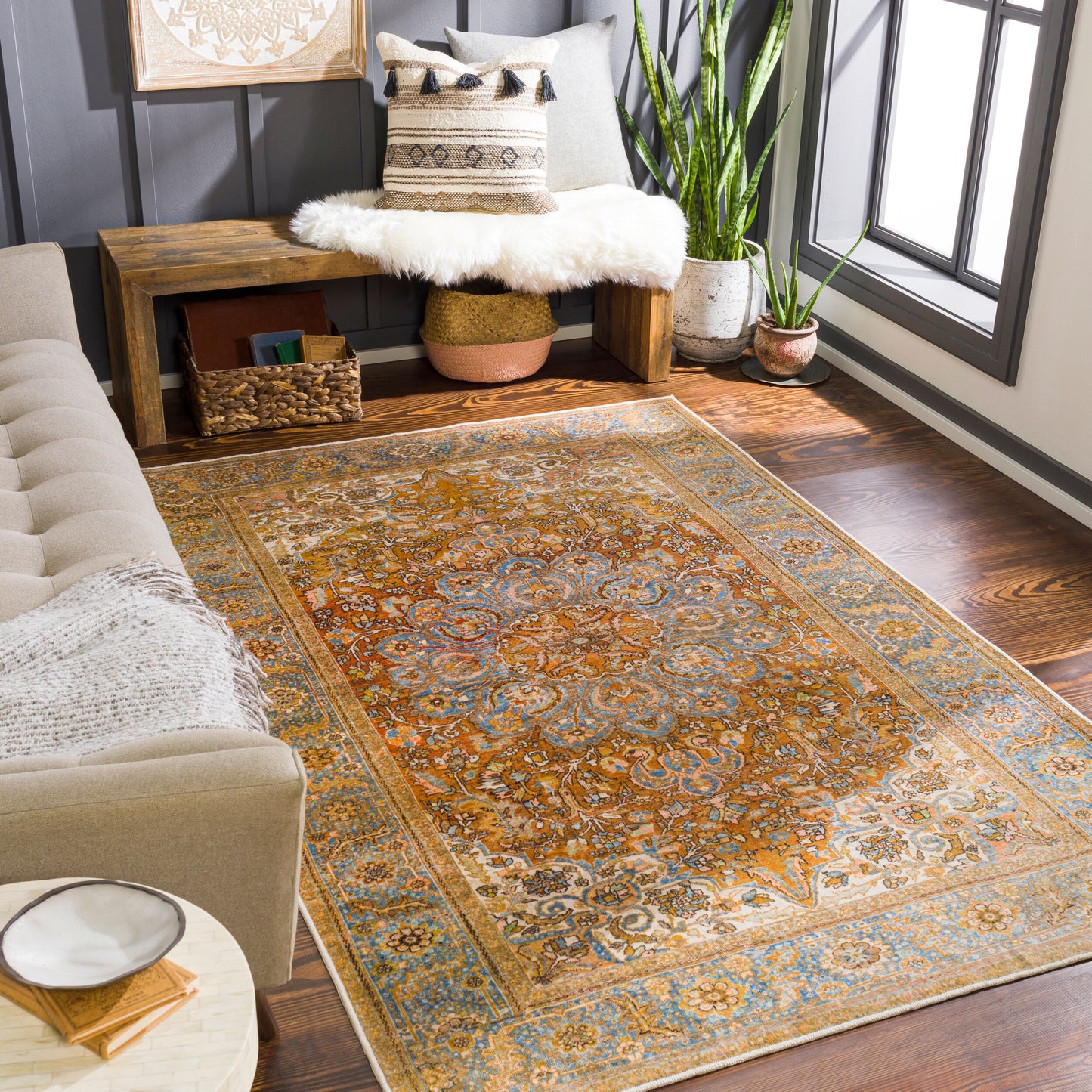 Lavable LVB-2302 3' x 4' Machine Woven Washable Accent Rug