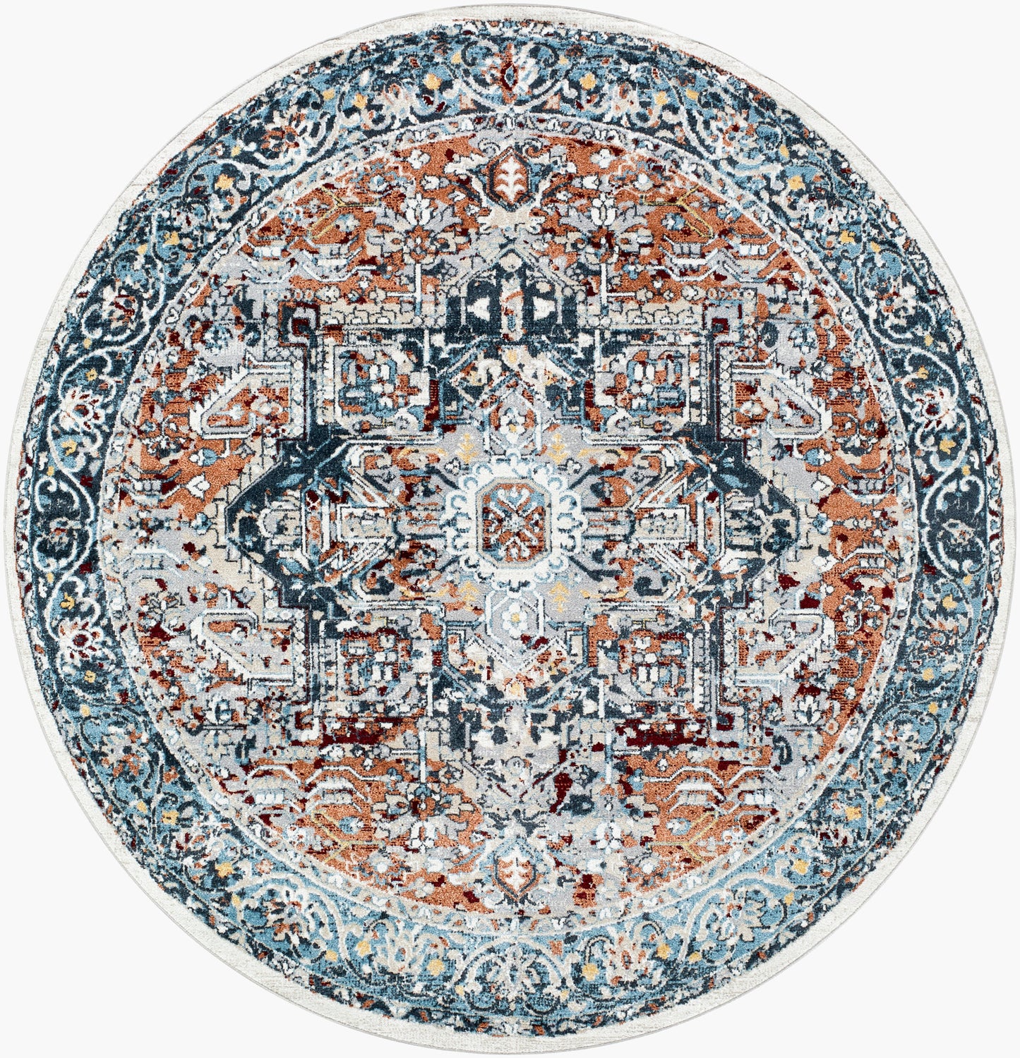 Lavadora LVR-2323 6ft Round Machine Woven Washable Area Rug
