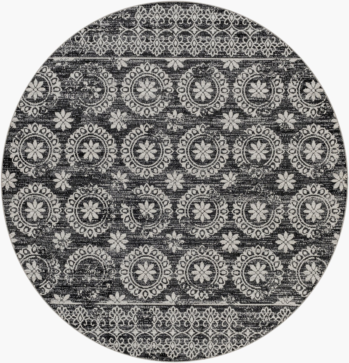 Lavadora LVR-2325 6ft Round Machine Woven Washable Area Rug