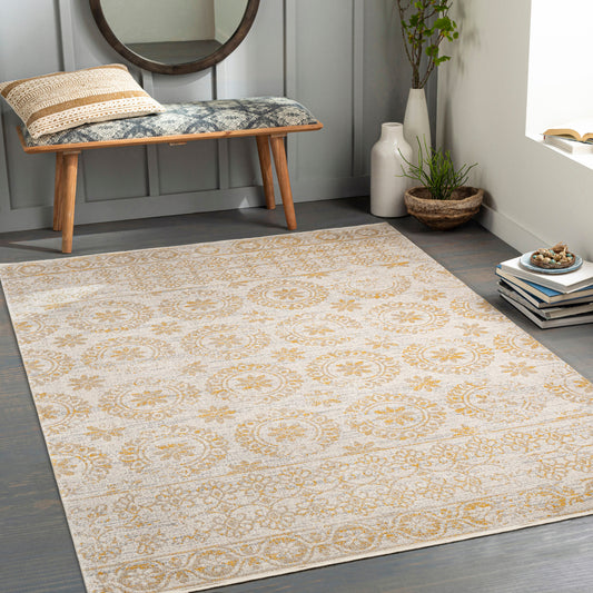 Lavadora LVR-2327 6ft Round Machine Woven Washable Area Rug