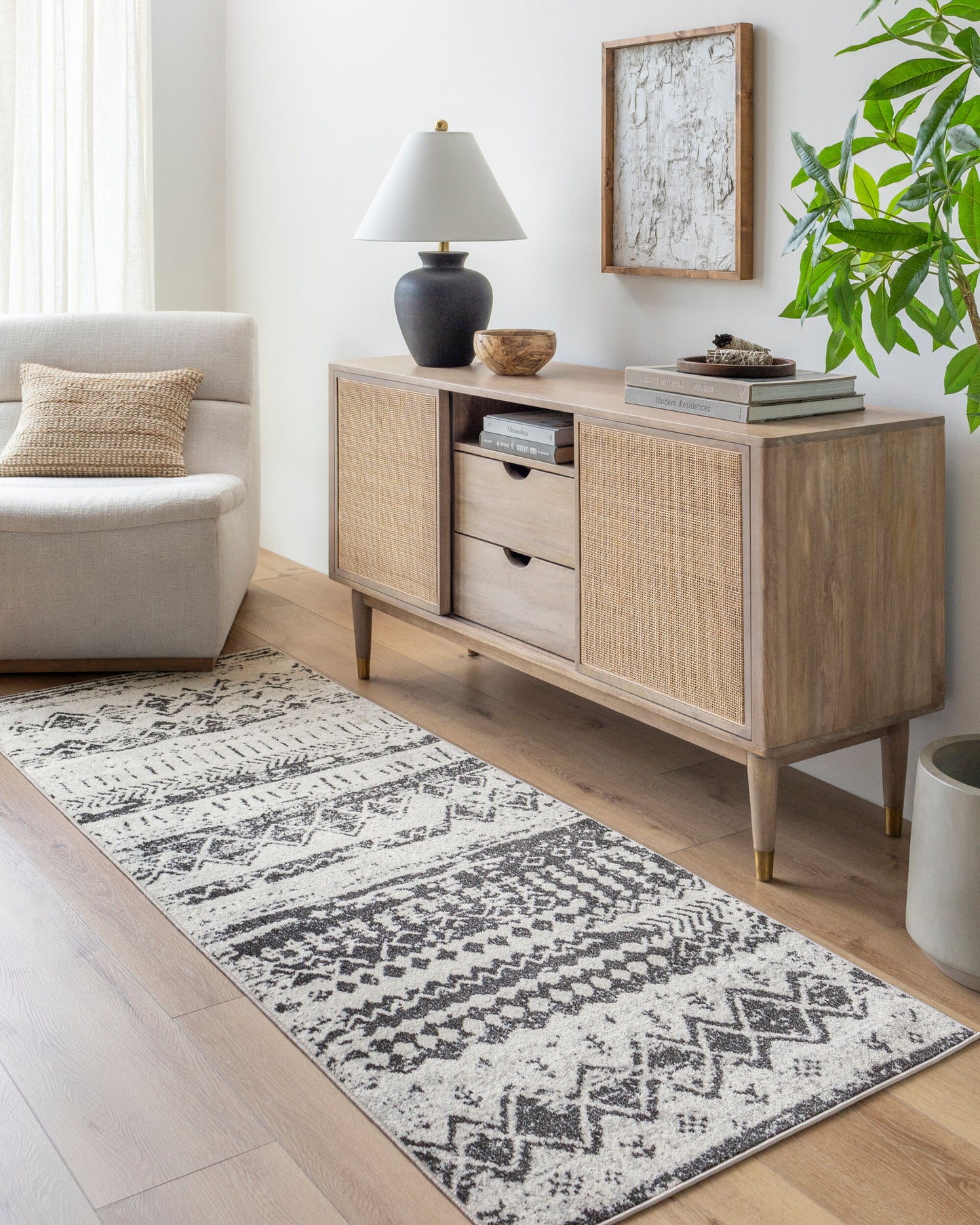 Lavadora LVR-2329 6ft Round Machine Woven Washable Area Rug
