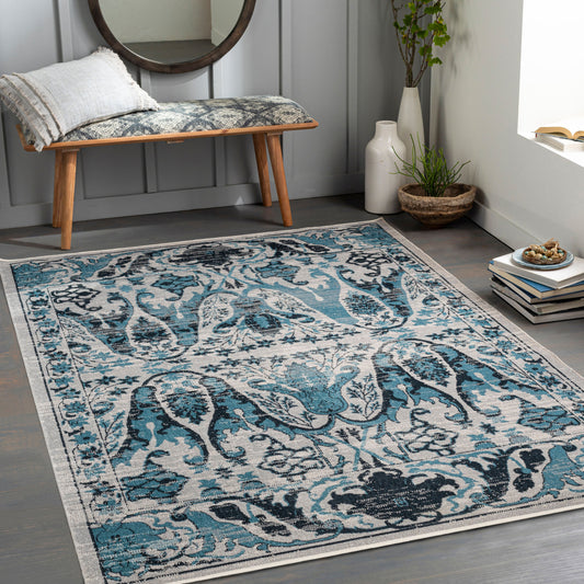 Lavadora LVR-2333 6ft Round Machine Woven Washable Area Rug