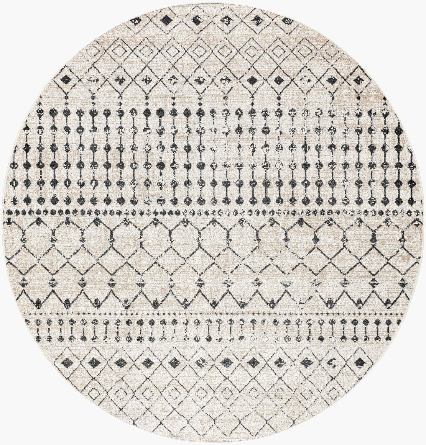 Lavadora LVR-2336 6ft Round Machine Woven Washable Area Rug