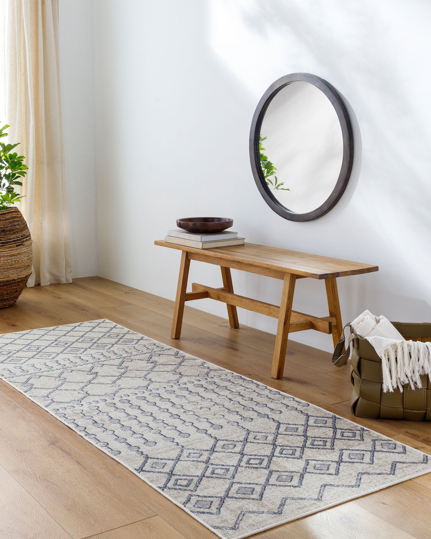 Lavadora LVR-2339 6ft Round Machine Woven Washable Area Rug