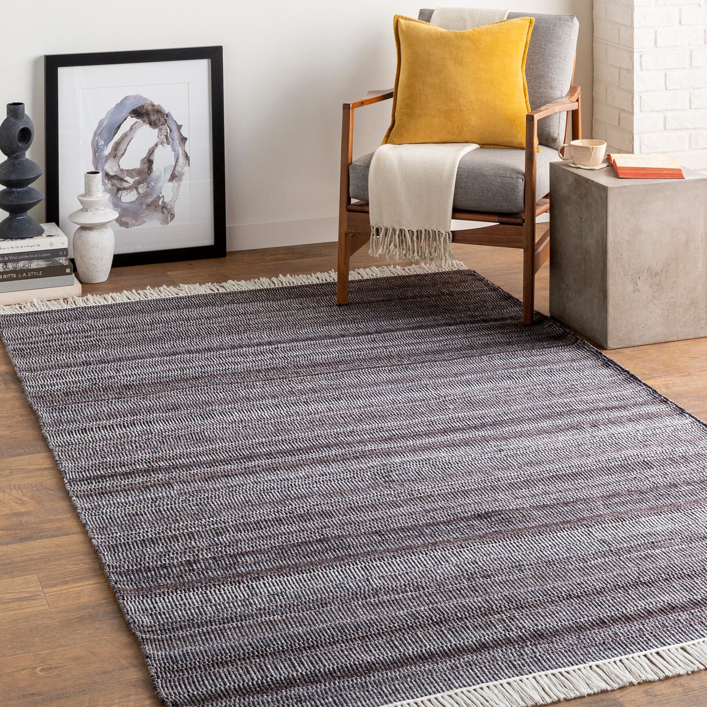 Lily LYI-2304 2' x 3' Handmade Recyled Accent Rug