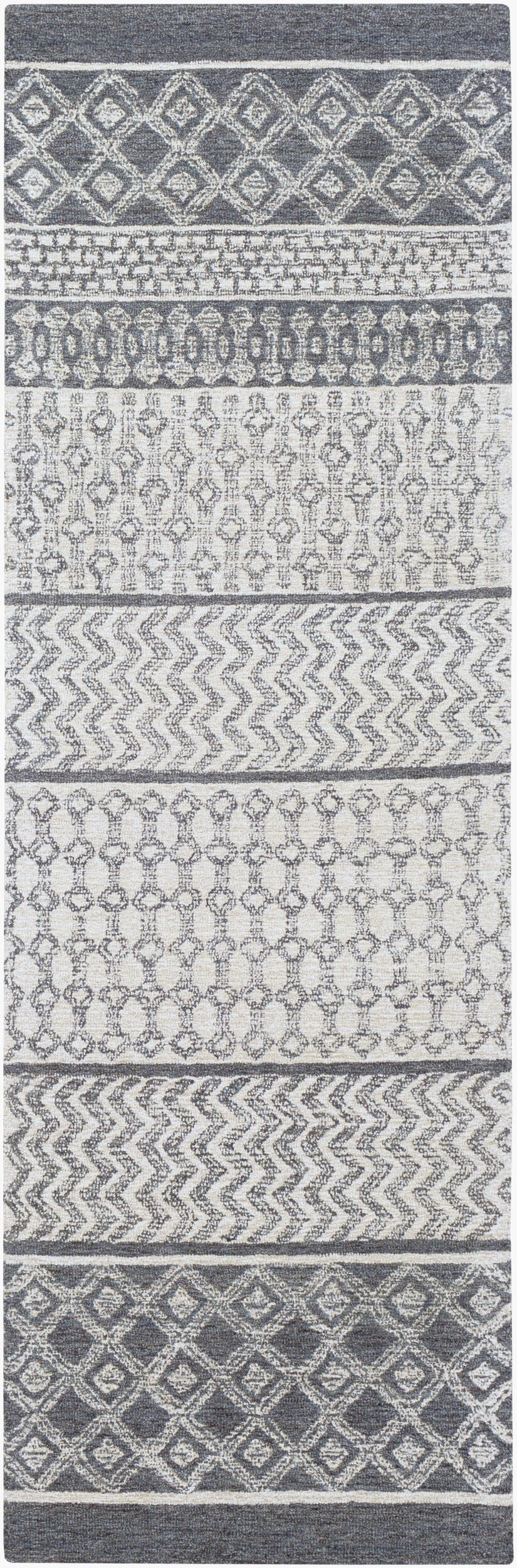 Maroc MAR-2305 8ft Runner Handmade Wool Runner Rug