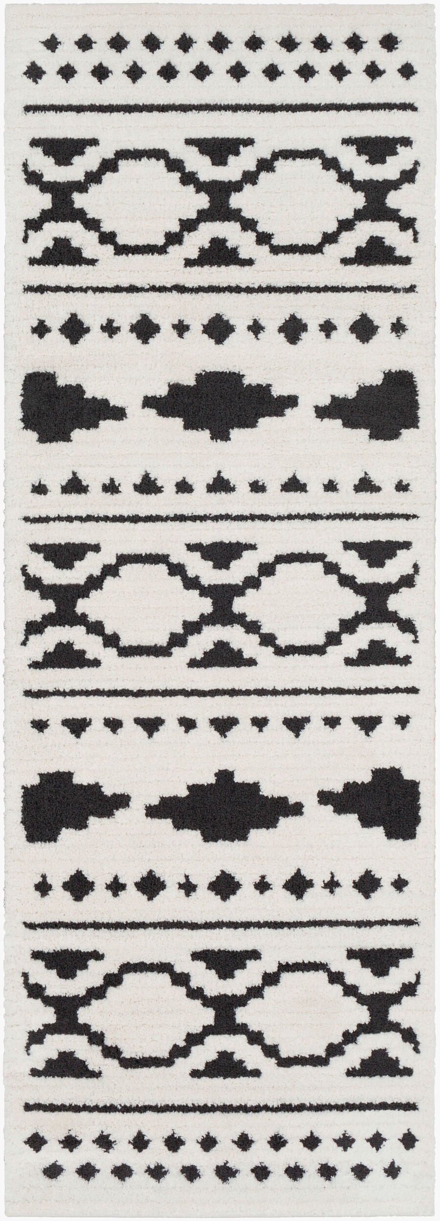 Moroccan Shag MCS-2305 7ft Runner Machine Woven Runner Rug