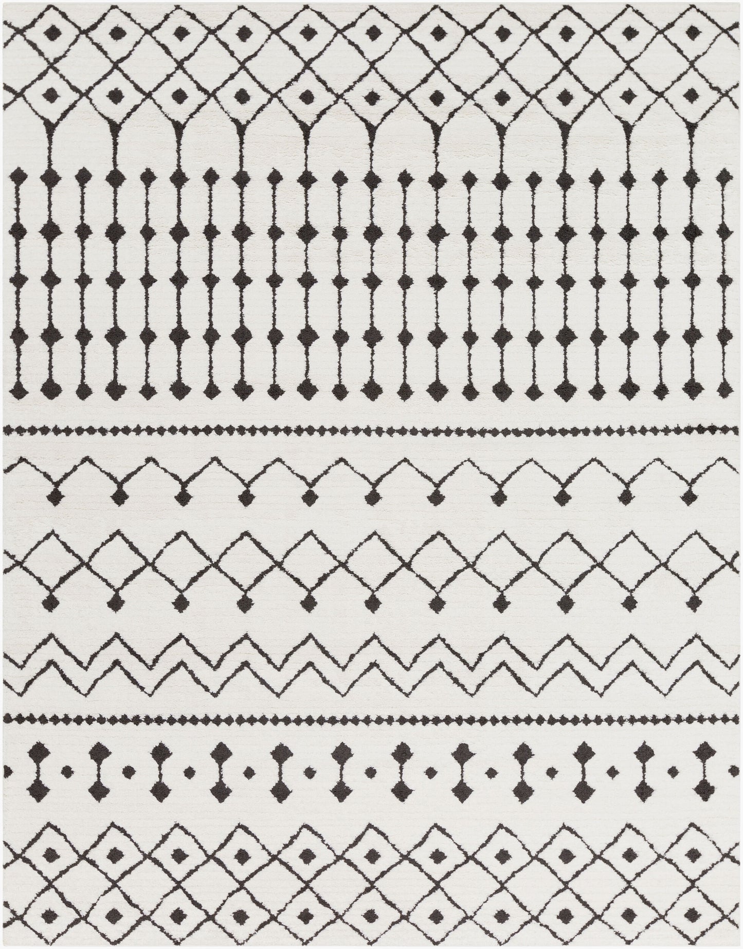 Alfombra marroquí Shag MCS-2309 de 2,44 m x 3,05 m, tejida a máquina