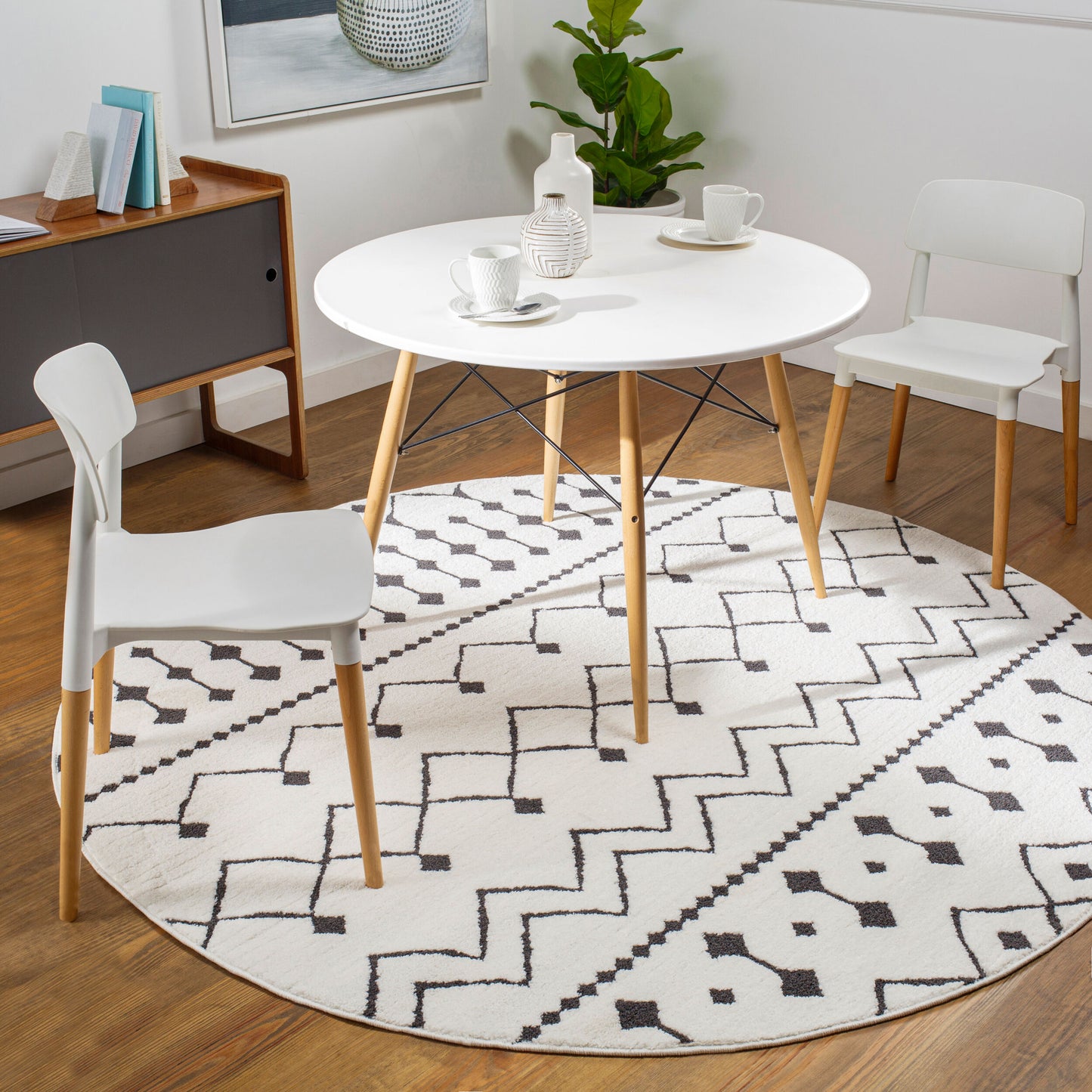 Moroccan Shag MCS-2309 5ft Round Machine Woven Area Rug