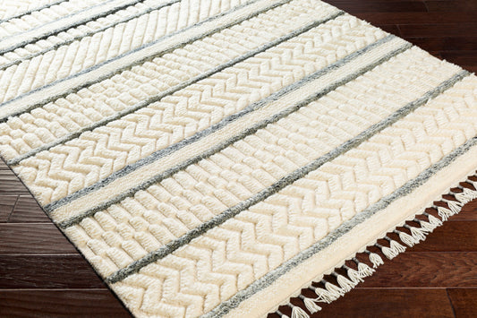 Alfombra decorativa de lana hecha a mano Meknes MEK-1001 de 2' x 3'