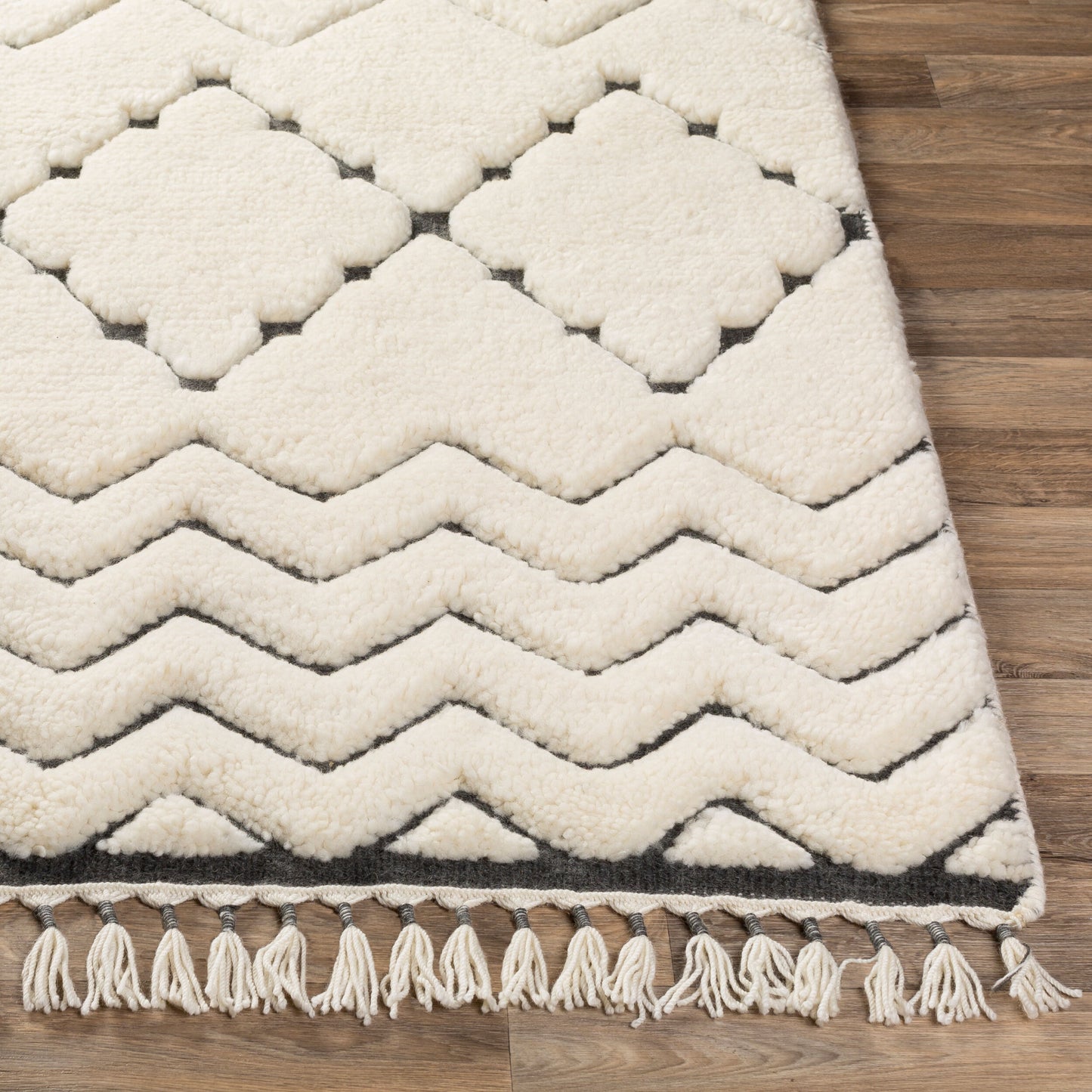 Alfombra decorativa de lana hecha a mano Meknes MEK-1002 de 2' x 3'