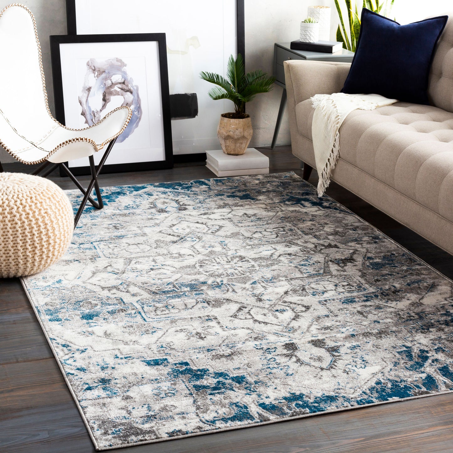 Monte Carlo MNC-2318 6ft Square Machine Woven Area Rug