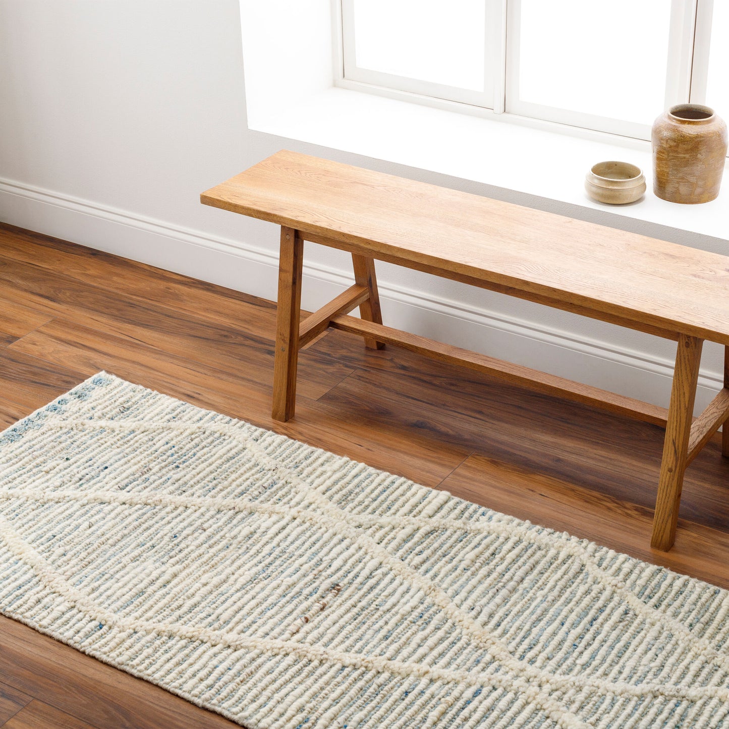 Manisa MNS-2308 8ft Runner Handmade Wool Runner Rug