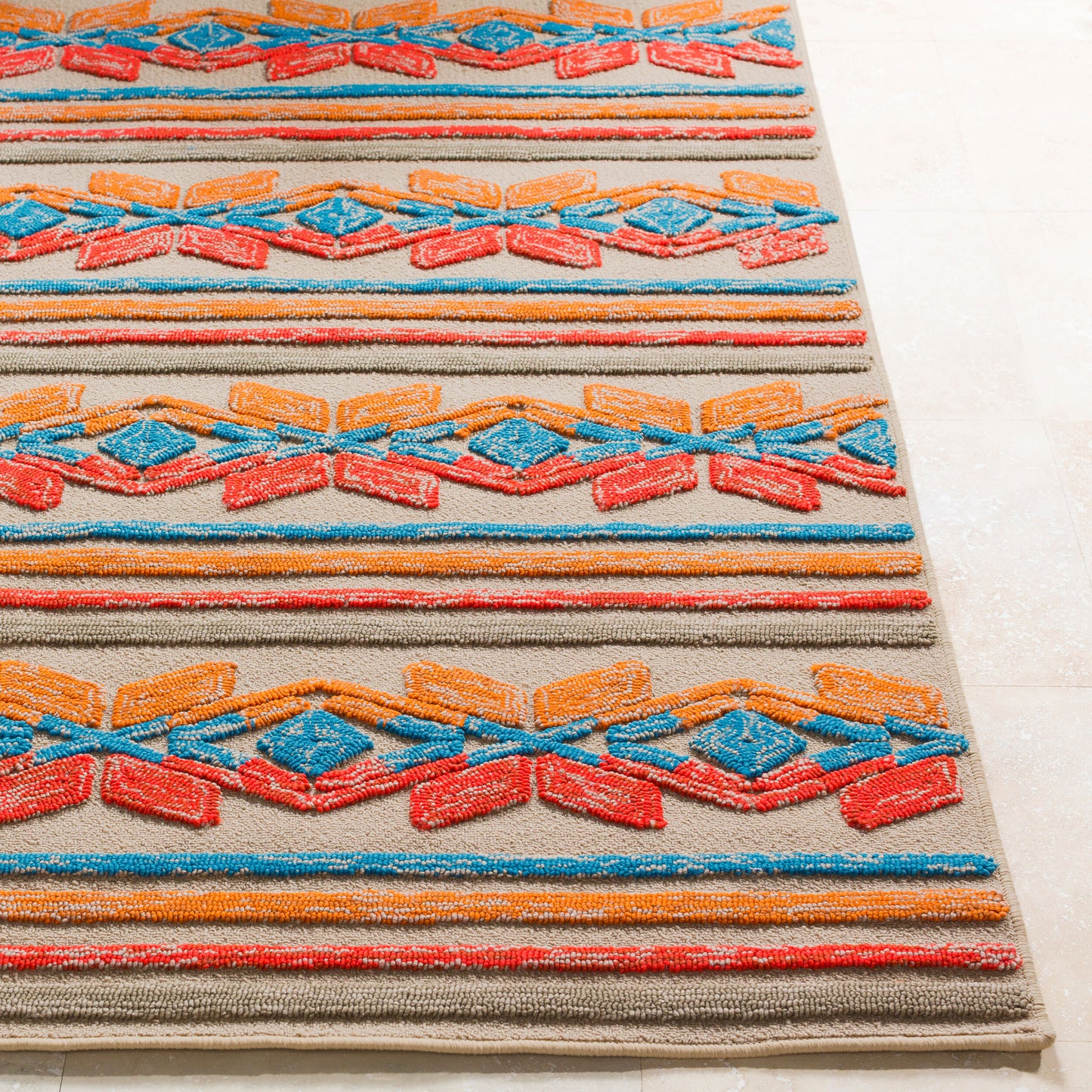 Alfombra decorativa para interiores y exteriores, tejida a máquina, Mayan MYA-6199, de 2' x 3'