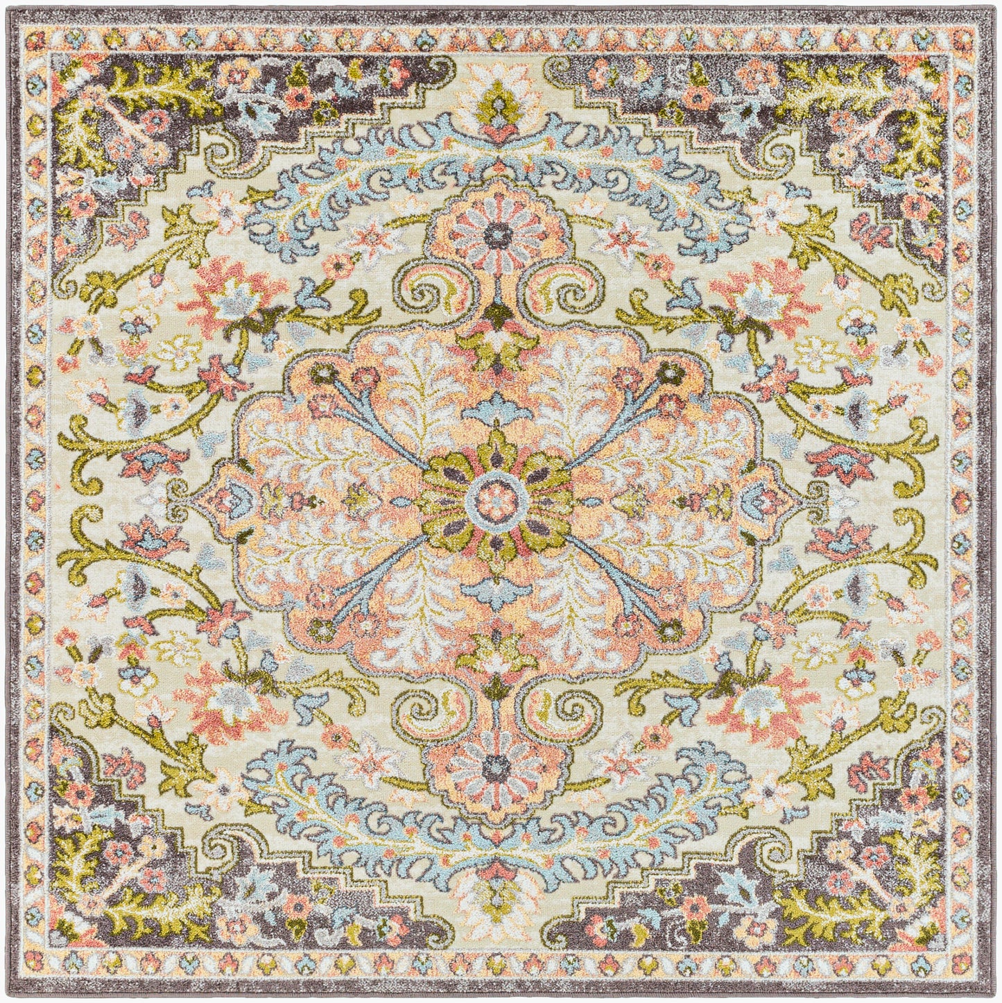 New Mexico NWM-2340 5ft Square Machine Woven Area Rug
