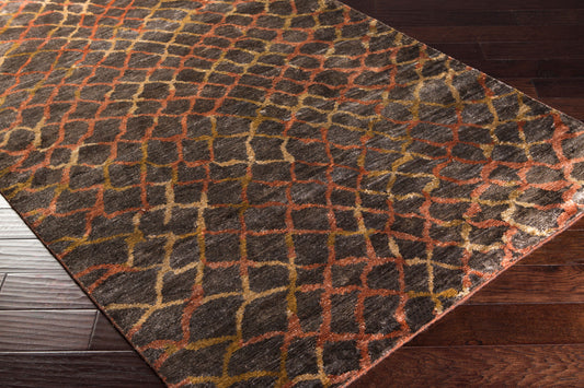 Alfombra decorativa de seda sintética hecha a mano Platinum PLAT-9019 de 2' x 3'