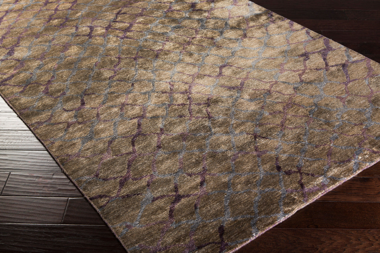 Platinum PLAT-9020 8ft Runner Handmade Faux Silk Runner Rug