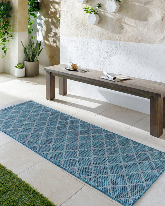Pasadena PSA-2342 7ft Runner Machine Woven Indoor/Outdoor Runner Rug