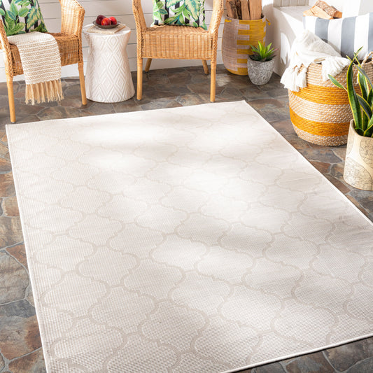 Alfombra decorativa para interior y exterior Pasadena PSA-2345 de 2' x 4', tejida a máquina