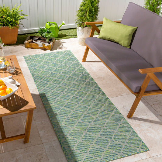Pasadena PSA-2346 7ft Runner Machine Woven Indoor/Outdoor Runner Rug