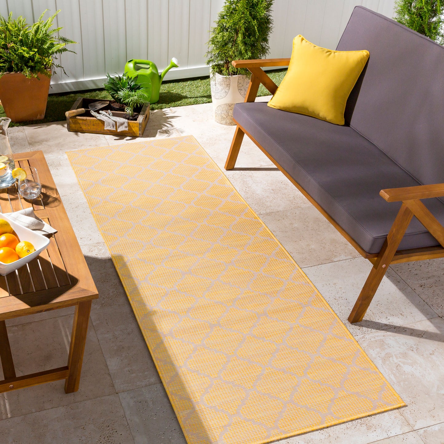 Pasadena PSA-2347 7ft Runner Machine Woven Indoor/Outdoor Runner Rug