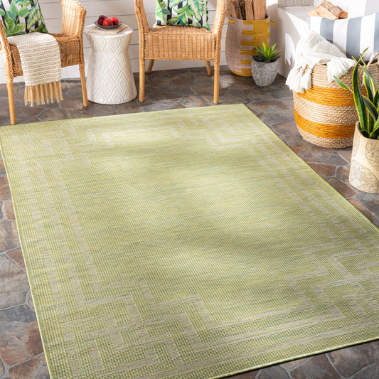 Alfombra decorativa para interior y exterior Pasadena PSA-2348 de 2' x 4', tejida a máquina