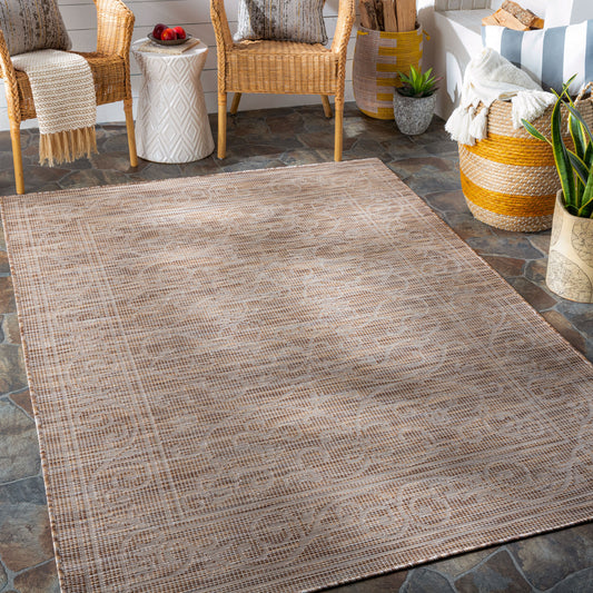 Alfombra decorativa para interior y exterior Pasadena PSA-2356 de 2' x 4', tejida a máquina
