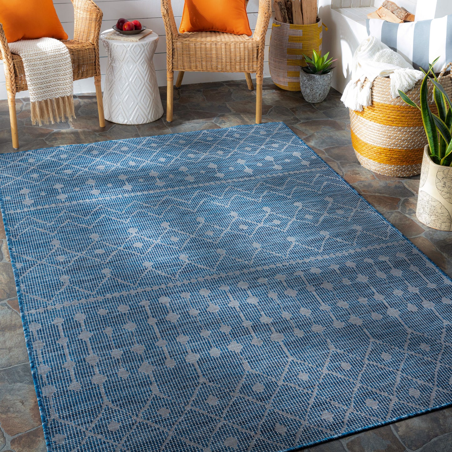 Pasadena PSA-2375 7ft Runner Machine Woven Indoor/Outdoor Runner Rug