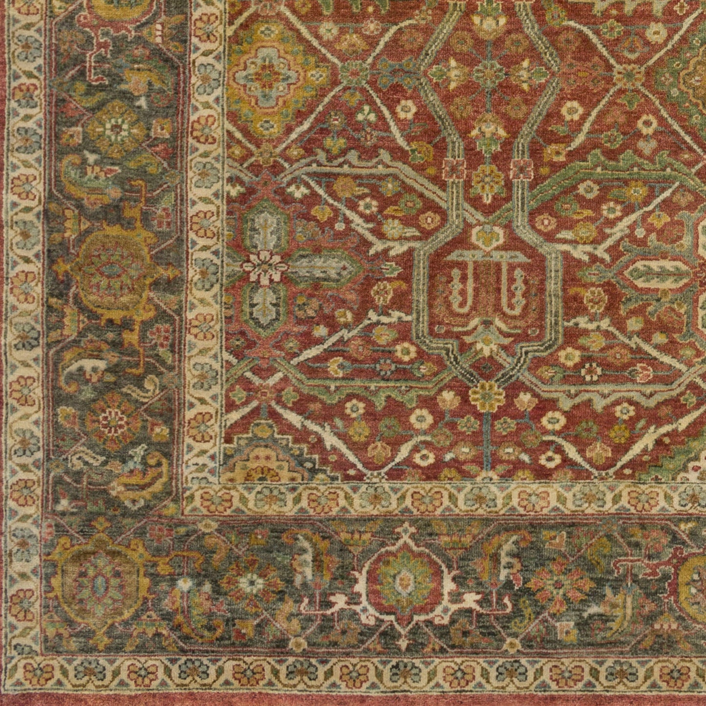 Pazyryk PZY-1001 2' x 3' Handmade Wool Accent Rug