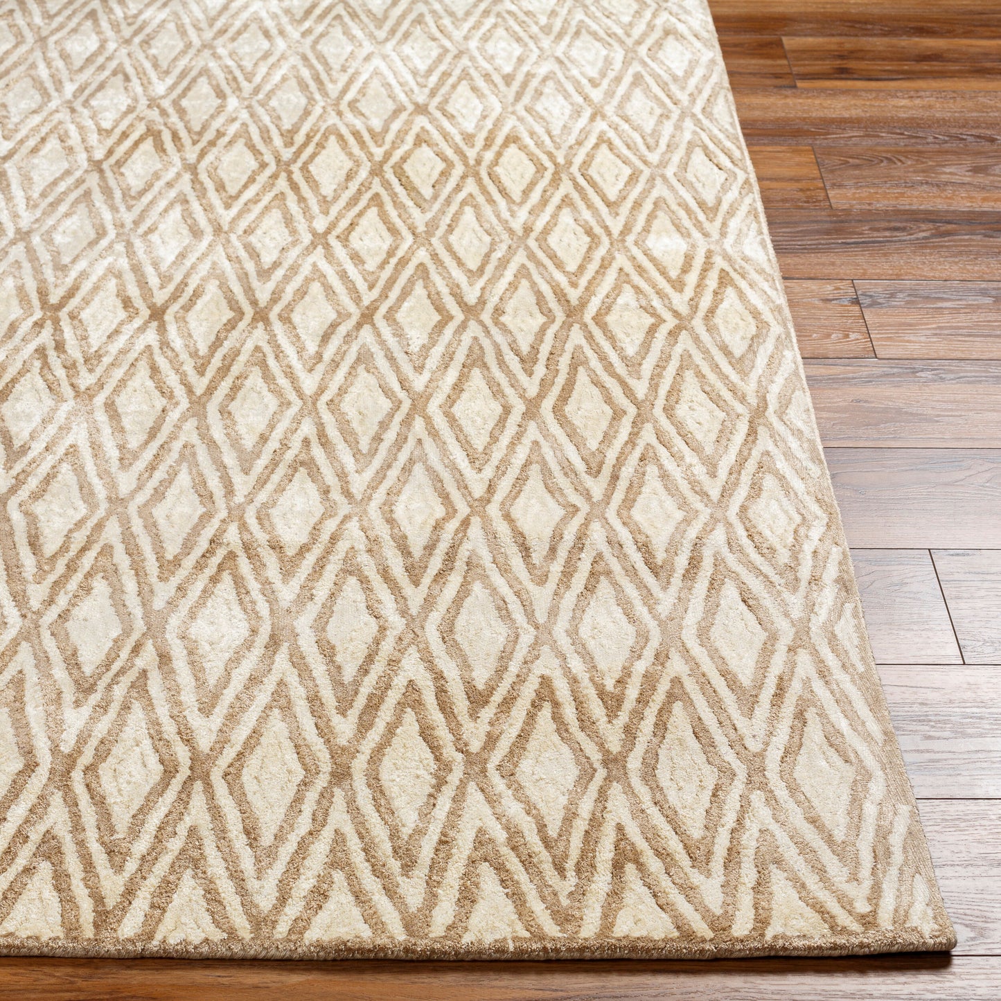 Alfombra de seda sintética hecha a mano Quartz QTZ-5013 de 2,7 x 3,6 m