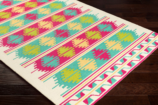 Alfombra redonda Rain RAI-1272 de 2,4 m para interior y exterior, hecha a mano