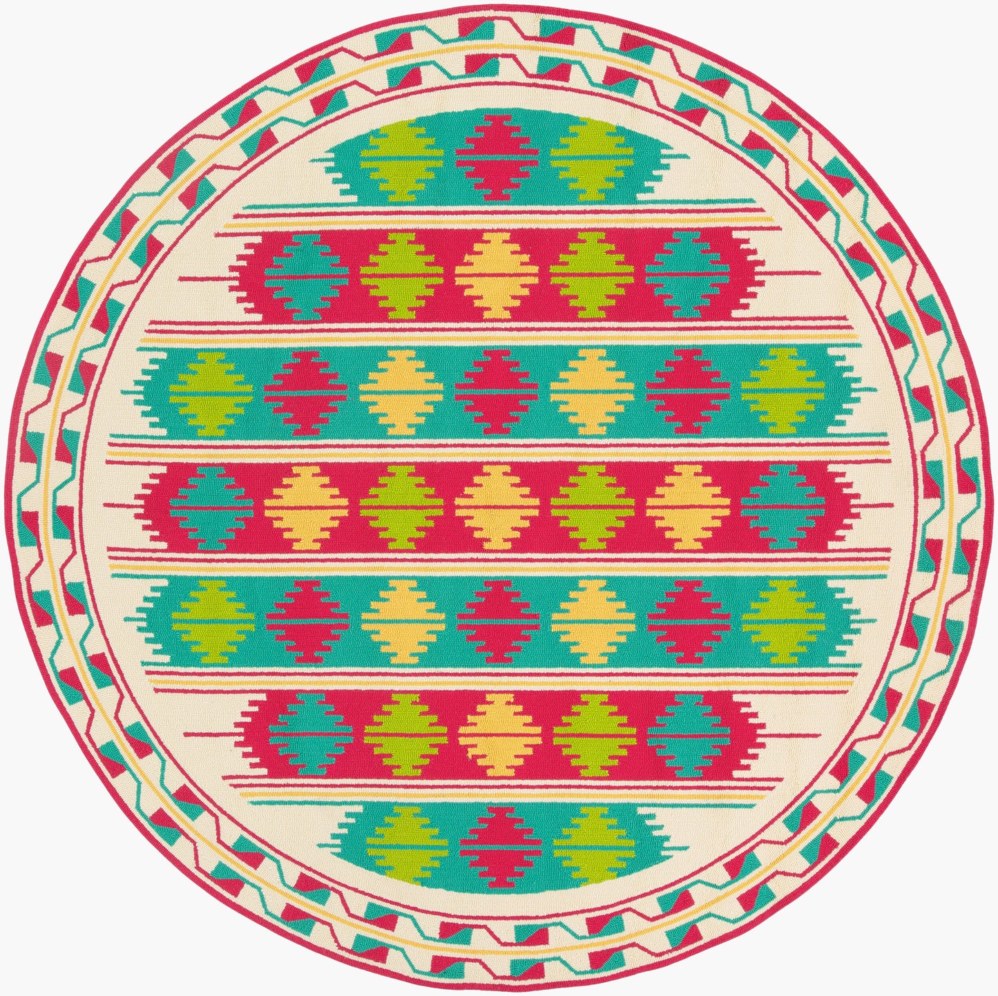 Rain RAI-1272 8ft Round Handmade Indoor/Outdoor Area Rug