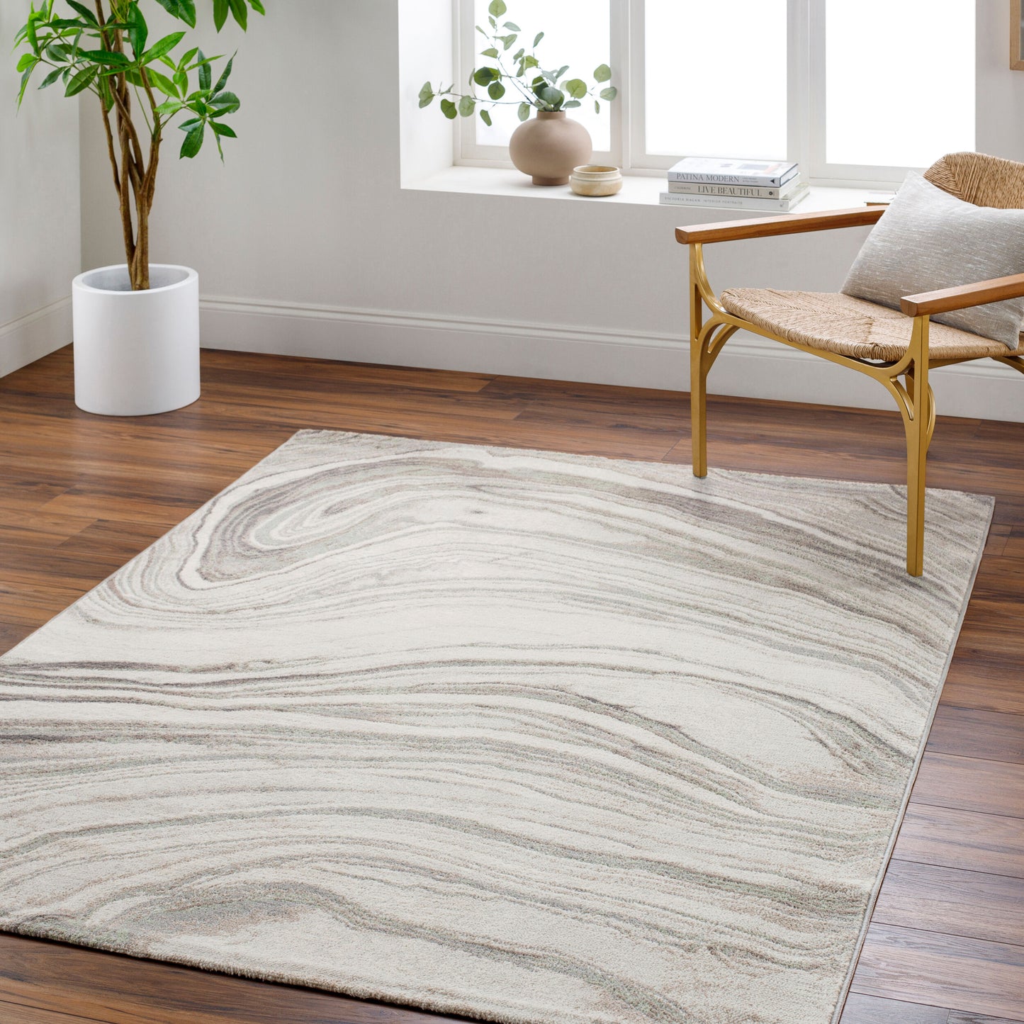 Roma ROM-2409 5' x 7' Machine Woven Area Rug
