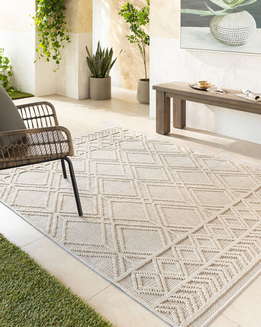 Rockport RPT-2302 7ft Runner Machine Woven Indoor/Outdoor Runner Rug