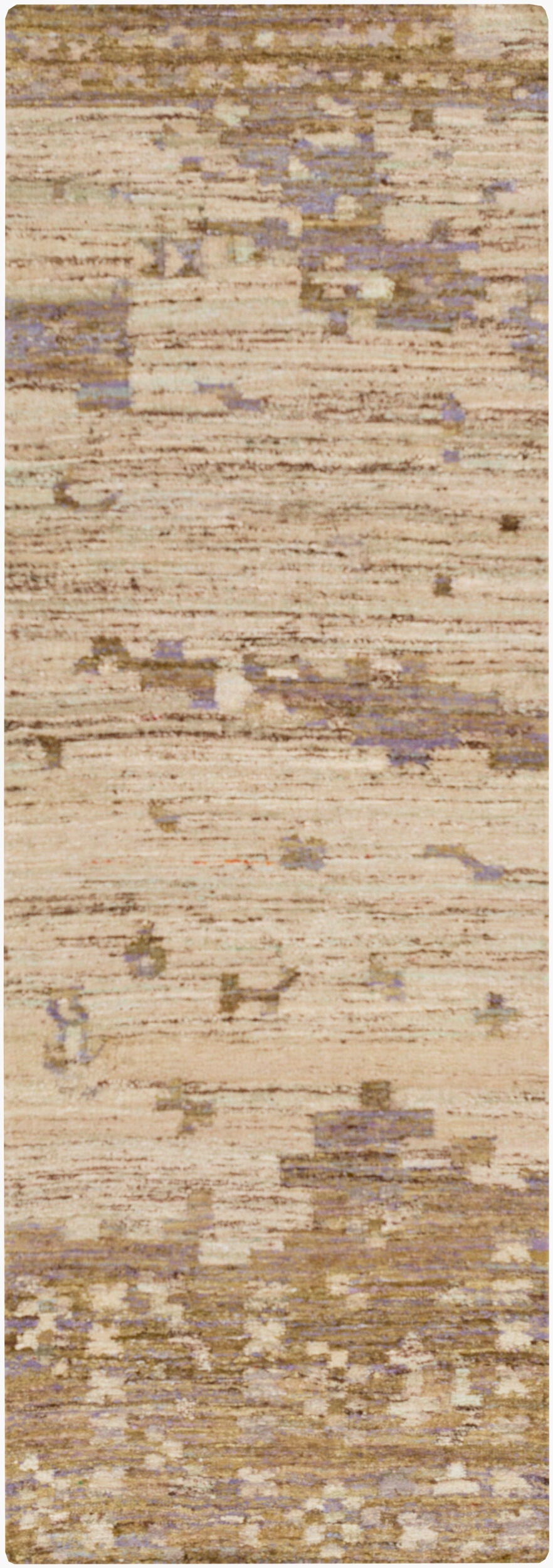 Rustic RUT-700 8ft Runner Handmade Faux Silk Runner Rug