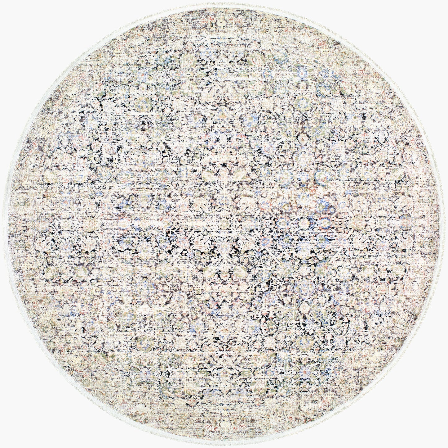 Rivaldo RVD-2302 7ft Round Machine Woven Area Rug