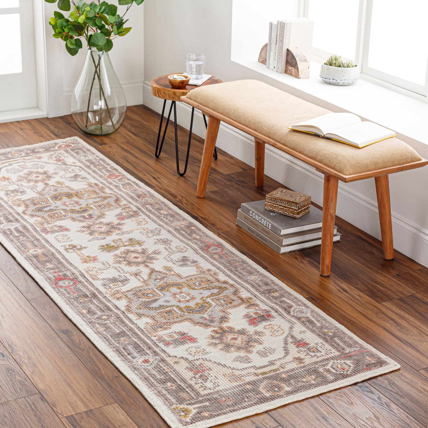 Revere RVE-2305 8ft Runner Handmade Recyled Runner Rug