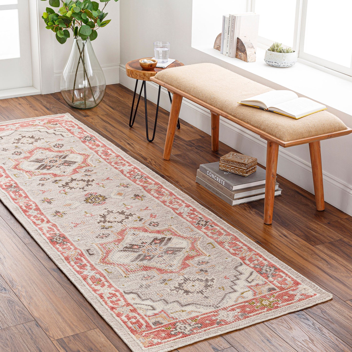 Revere RVE-2306 8ft Runner Handmade Recyled Runner Rug