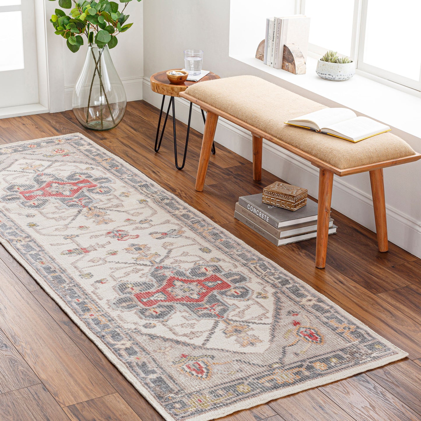 Revere RVE-2307 8ft Runner Handmade Recyled Runner Rug