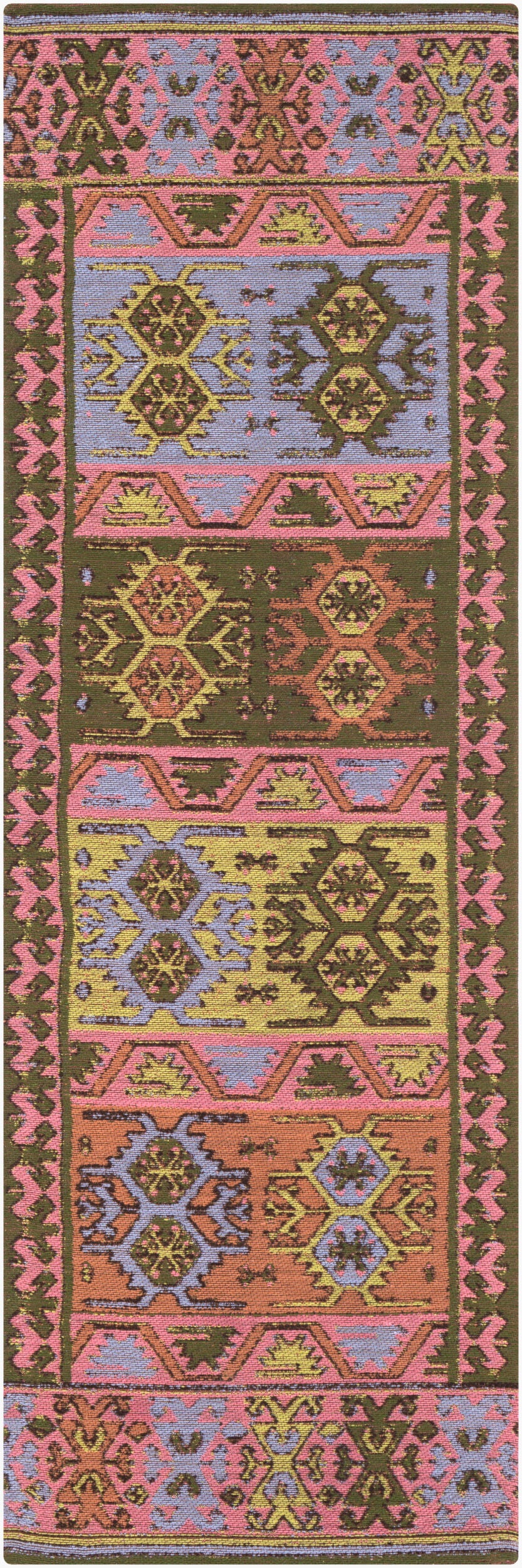 Sajal SAJ-1074 8ft Runner Handmade Recyled Runner Rug