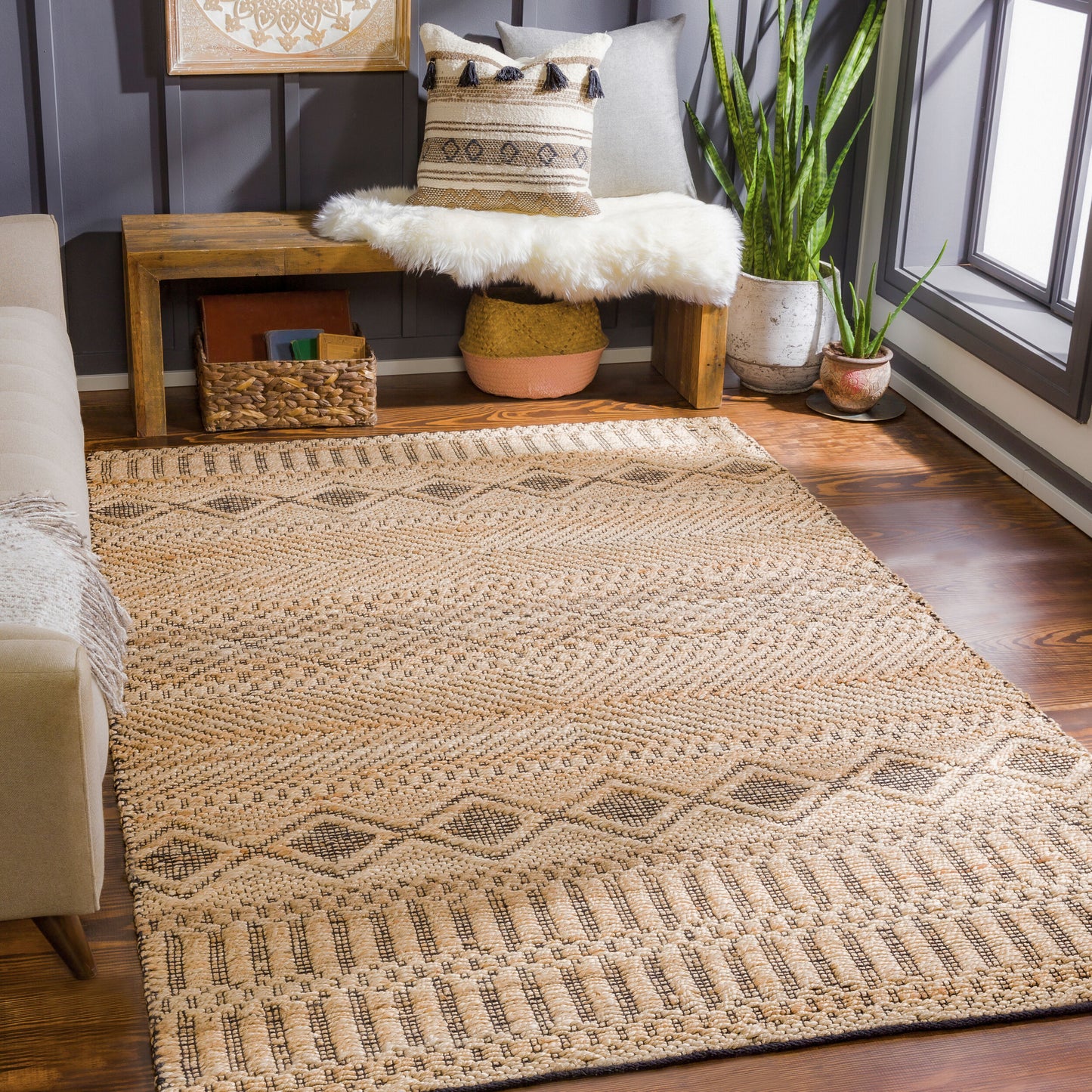 Santa Barbara SBB-2311 9' x 12' Handmade Jute Area Rug