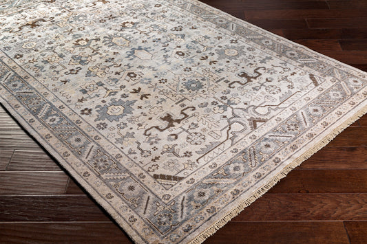 Alfombra Sabine SBN-1001 de seda sintética hecha a mano de 2,44 m x 3,34 m