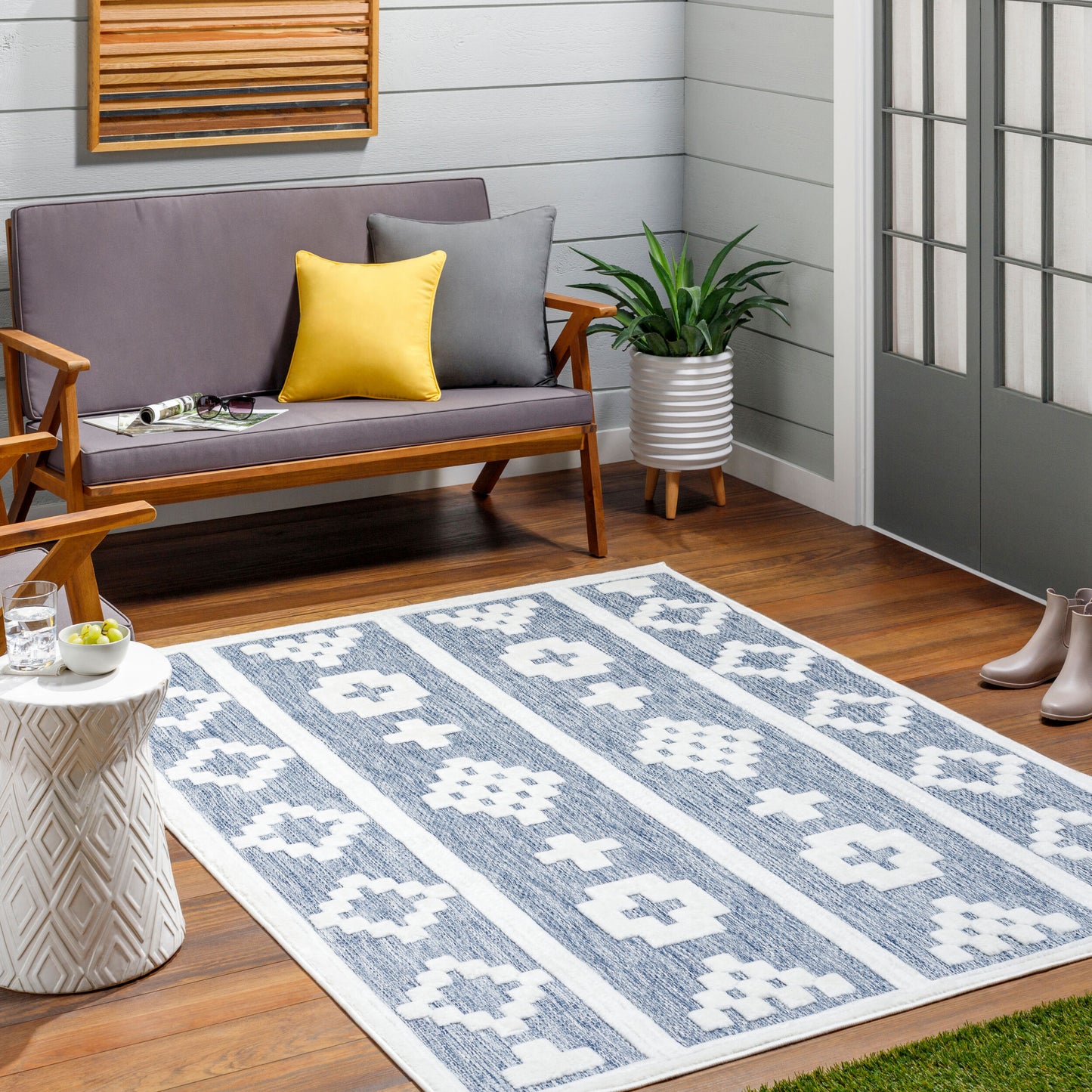 Alfombra tejida a máquina para interior y exterior San Diego SFG-2331 de 1,83 m x 2,74 m