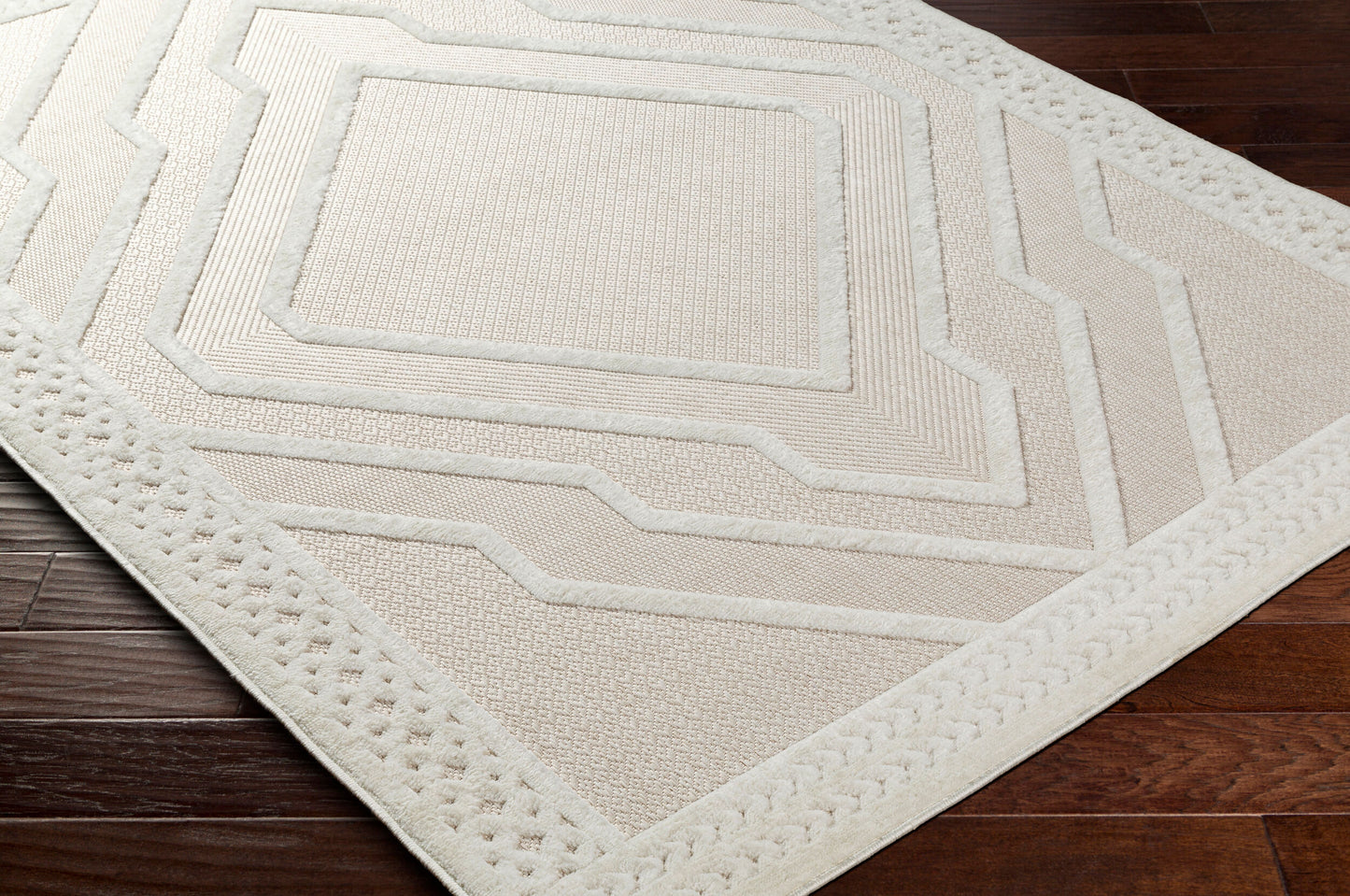 Alfombra tejida a máquina para interior y exterior San Diego SFG-2356 de 2,7 x 3,6 m