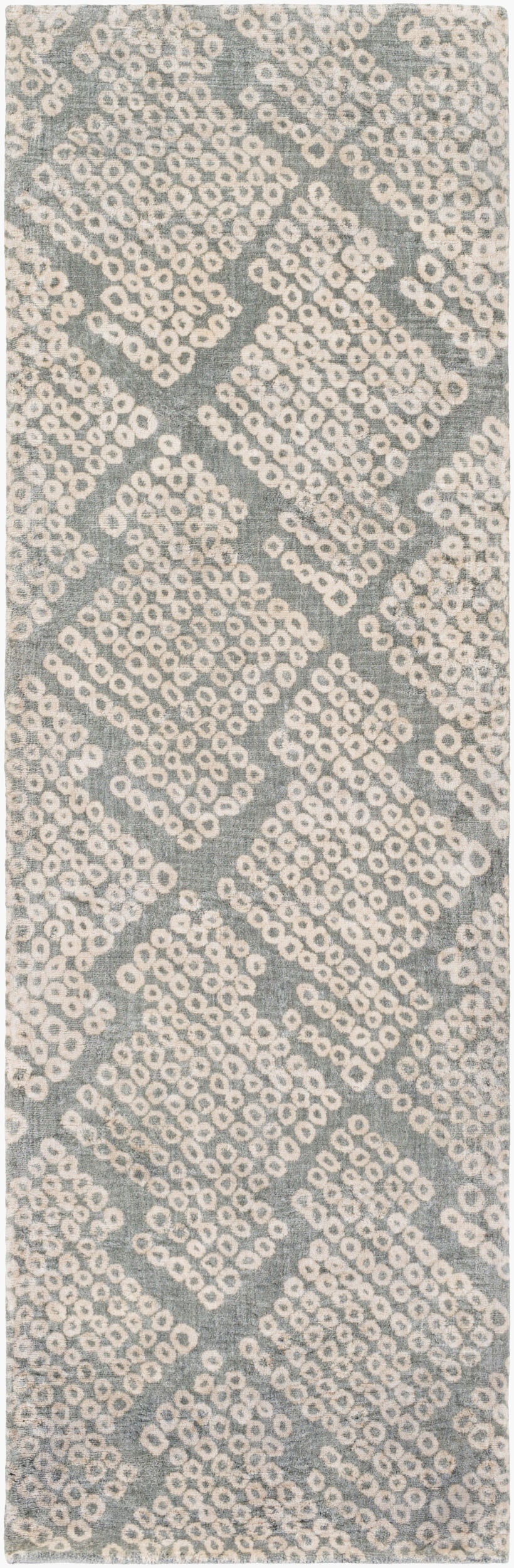 Shibori SHB-8003 8ft Runner Handmade Faux Silk Runner Rug