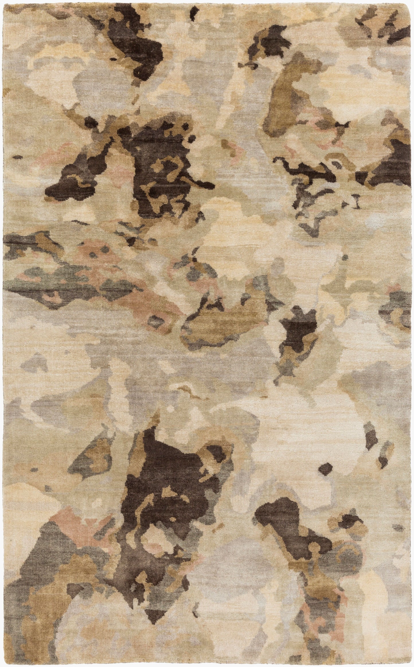 Alfombra decorativa de lana hecha a mano Slice of Nature SLI-6408 de 2' x 3'